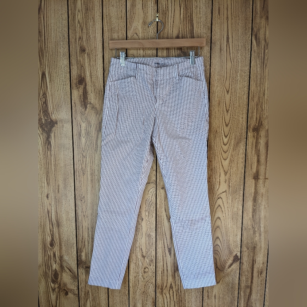 Old Navy high rise pixie ankle pant red/white stripe dress pant